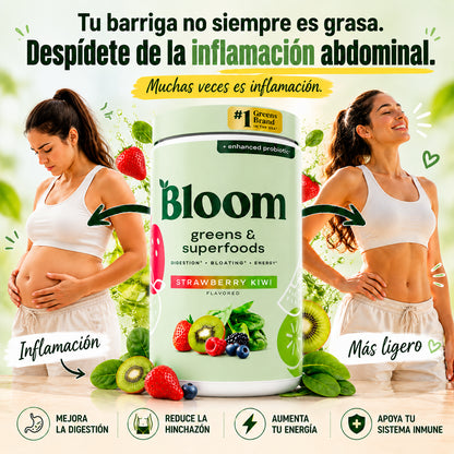 🌿 Bloom Greens & Superfoods – Sabor Fresa Kiwi 🍓🥝