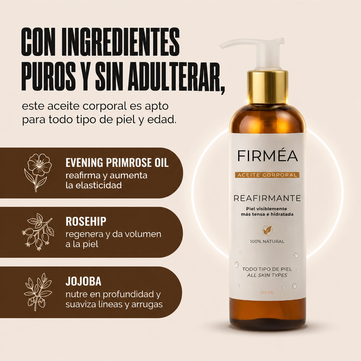 Aceite Corporal Reafirmante - Combate Celulitis, Flacidez y Arrugas