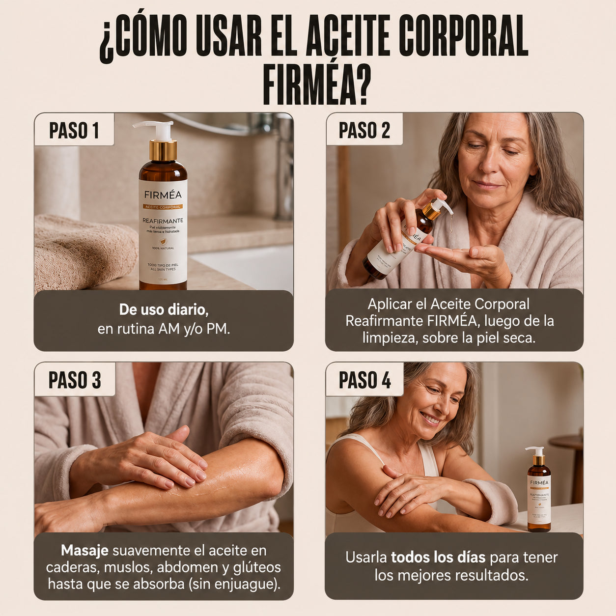 Aceite Corporal Reafirmante - Combate Celulitis, Flacidez y Arrugas