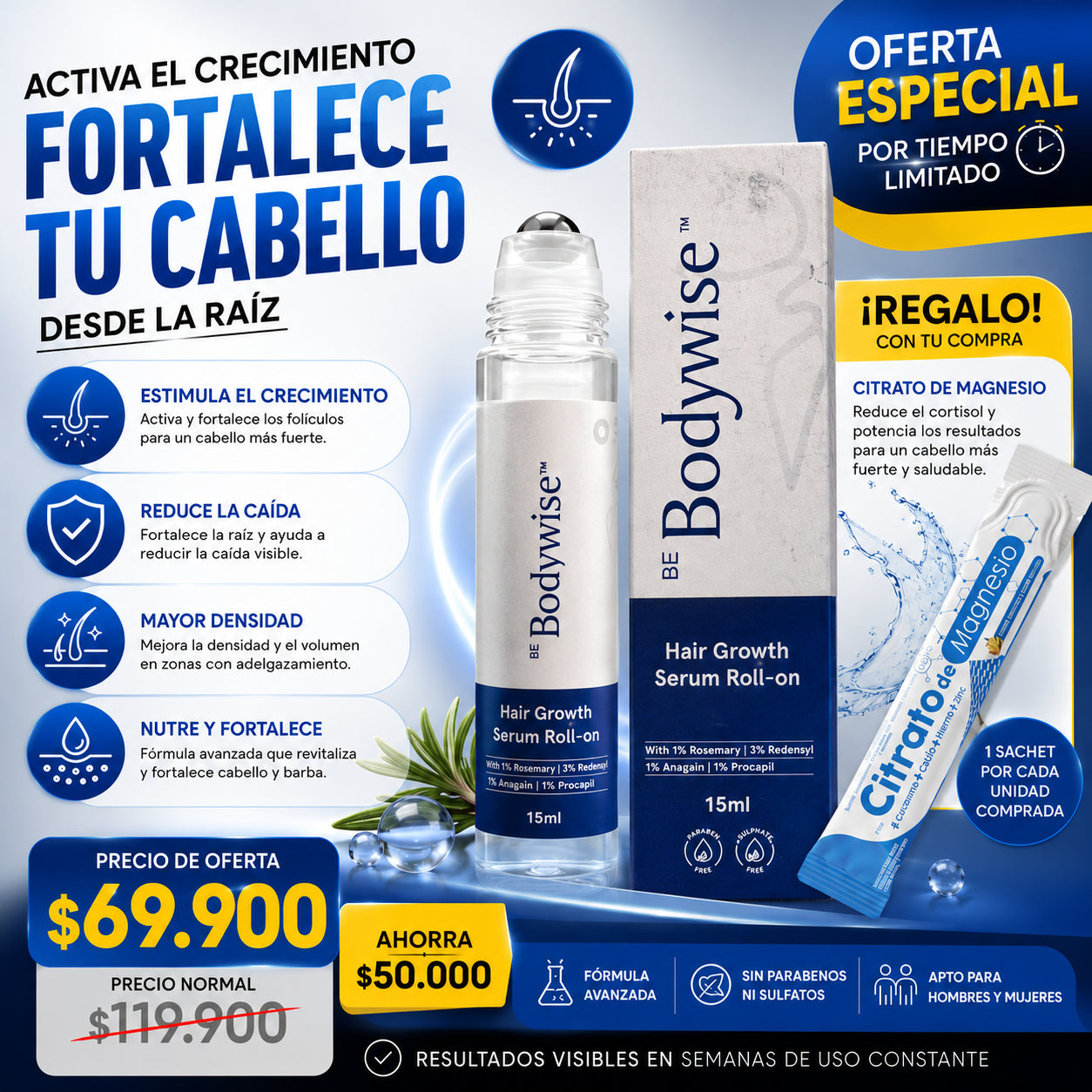 BODYWISE HAIR: Crecimiento Capilar Derma-Roller