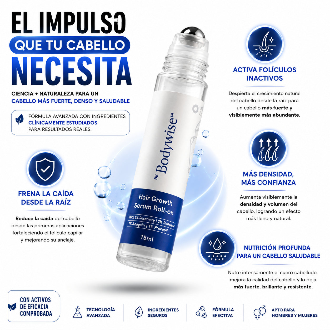 BODYWISE HAIR: Crecimiento Capilar Derma-Roller