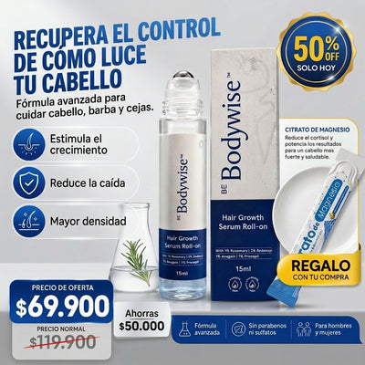 Bodywise Hair: Mejora apariencia de densidad en cuero cabelludo, barba y cejas.